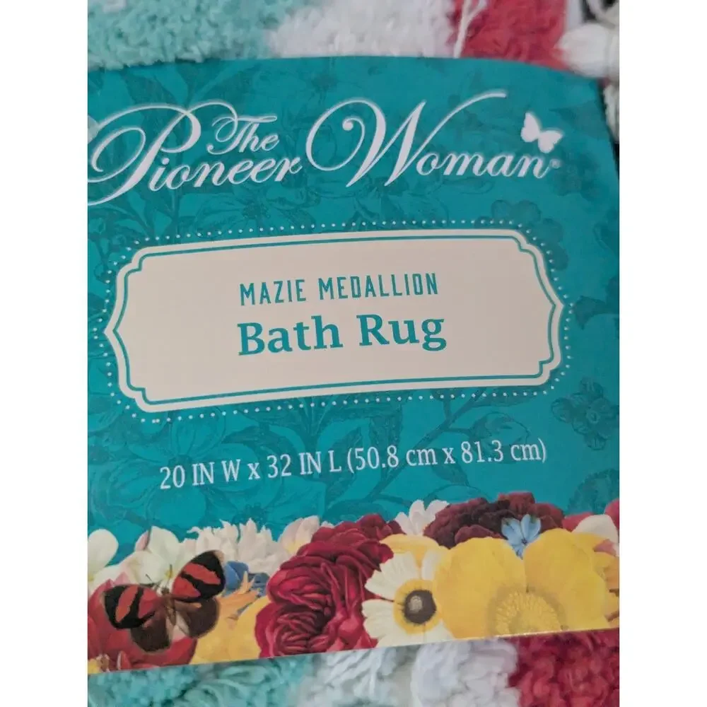 New The Pioneer Woman Mazie Medallion Bath Rug Tassel Flower Floral Multi Color